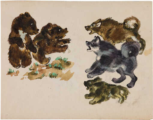 Неизвестный художник. Иллюстрация к с. 54-55 (копия с рисунка Е. И. Чарушина)